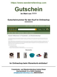Zeige Details für Gutschein für den Einkauf im Wanderreitershop Bild von Gutschein für den Einkauf im Wanderreitershop