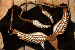 Zeige Details für Westernset: Westernkopfstück und Vorderzeug in Flügelform Bild von Westernset: Westernkopfstück und Vorderzeug in Flügelform