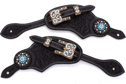 Zeige Details für Westernsporenriemen schwarz mit Bling Bling Bild von Westernsporenriemen schwarz mit Bling Bling