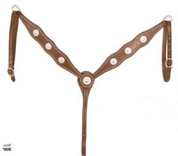 Zeige Details für Breastcollar mit Nieten und Conchos - Westernvorderzeug Bild von Breastcollar mit Nieten und Conchos - Westernvorderzeug