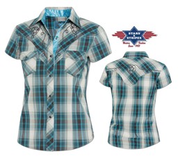 Zeige Details für Westernbluse JOSIE, türkis, Lagerabverkauf Bild von Westernbluse JOSIE, türkis, Lagerabverkauf