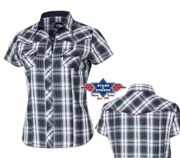 Zeige Details für Westernbluse Larissa, Westernhemd für Damen, Kurzarmbluse, kariert Bild von Westernbluse Larissa, Westernhemd für Damen, Kurzarmbluse, kariert