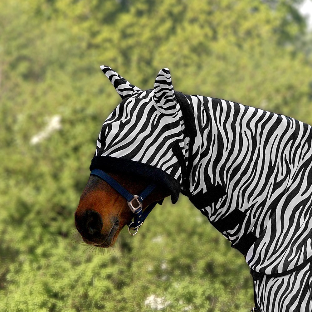 Bild von Pferde-Fliegenmaske Zebra, Pferdegesichtsmaske