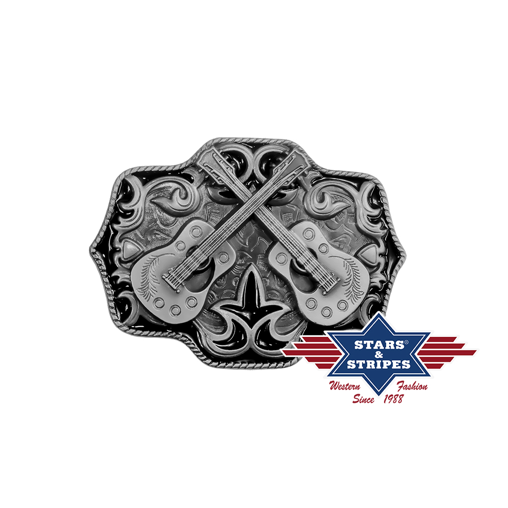 Bild von Western-Buckle Country mit Gitarren, Gürtelschnalle