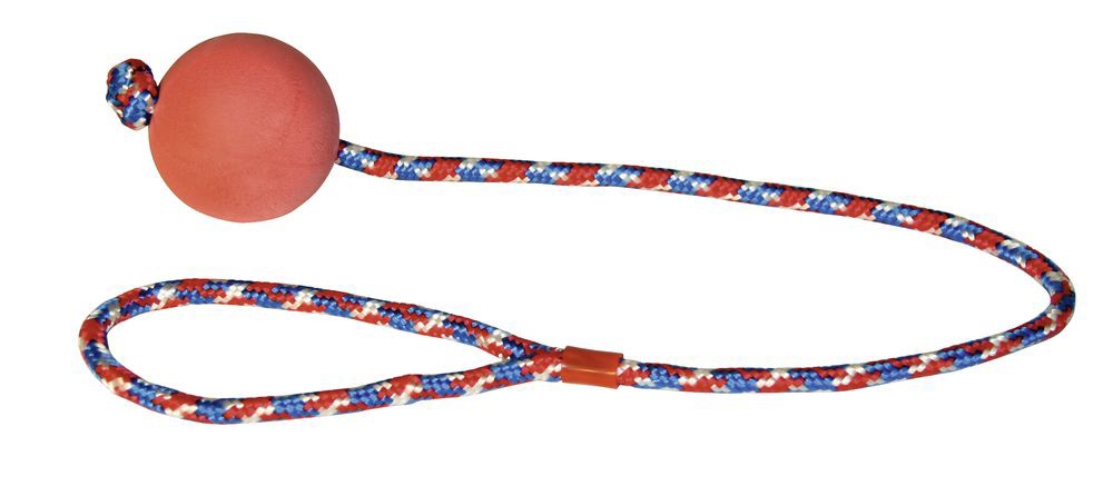 Bild von 3 Stück Moosgummiball am Seil, Hundewurfball, Hundespielball