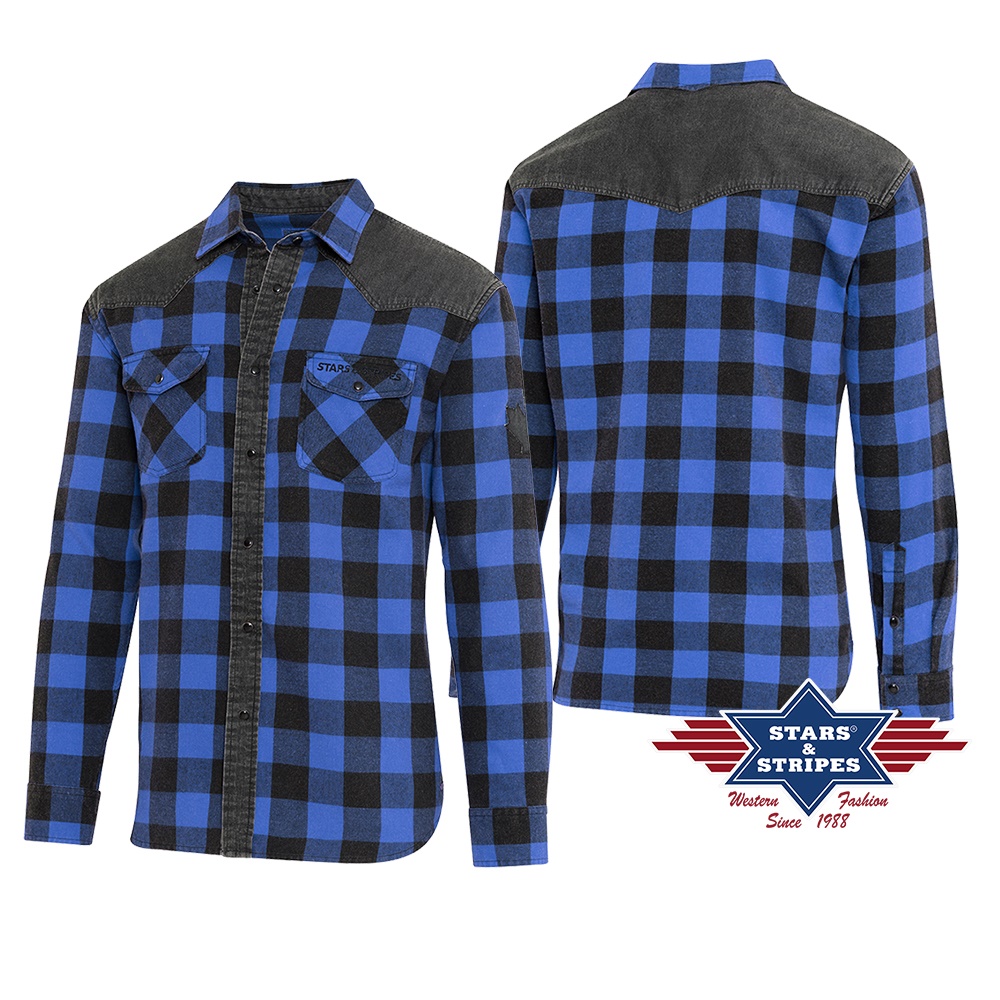 Bild von Westernhemd Lumberjack Blue, kariert, Langarm