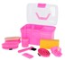 Bild von Pferdeputzkasten für Kinder in lila oder pink, mit Inhalt