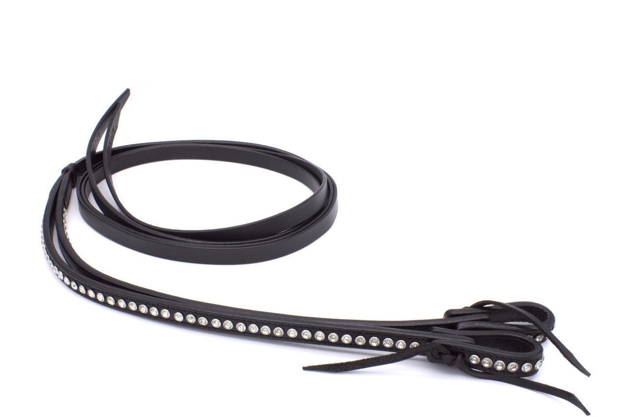 Bild von Westernzügel Harnessleder schwarz mit Strass