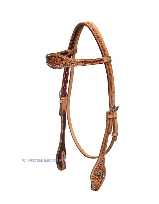 Bild von Westerntrense mit Nieten und Blumenpunzierung