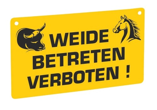 Bild von Warnschild Weide betreten verboten