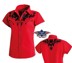 Bild von Westernbluse ELLA, Westernhemd für Damen, schwarz/rot