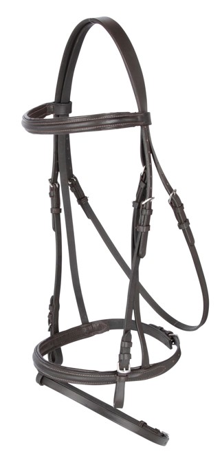 Busse Trense – Cap Testa In Pelle Marrone E Cognac – Molto Elegante E Nobile Per Cavalli (English Riding)